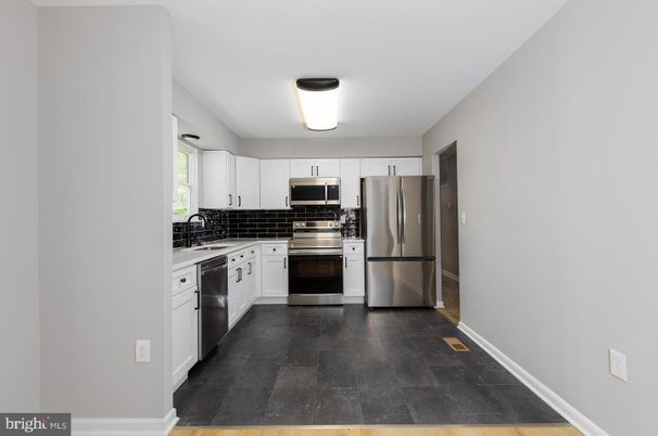Interior, Kitchen, Stainless Steel Appliances, Wood Texture Flooring