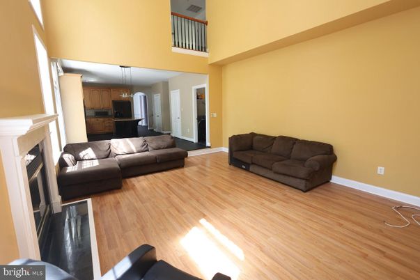 Fireplace, Interior, Kitchen, Living room, Pendant Lights, Wood Texture Flooring