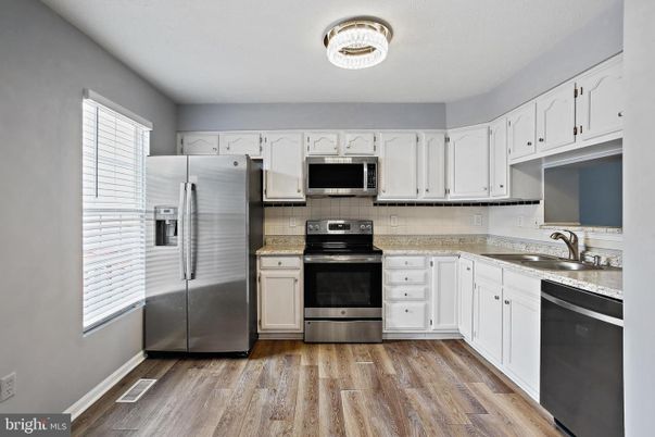 Interior, Kitchen, Stainless Steel Appliances, Wood Texture Flooring