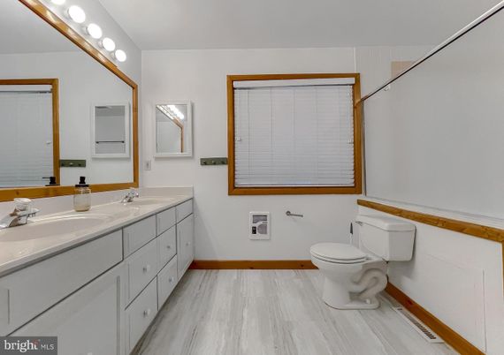Bathroom, Dual Sink Vanities, Interior, Wood Texture Flooring