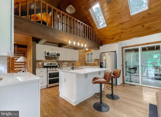 Interior, Kitchen, Stainless Steel Appliances, Wooden Ceilings, Wood Texture Flooring