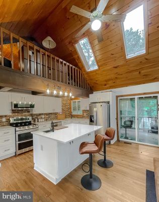Interior, Kitchen, Stainless Steel Appliances, Wooden Ceilings, Wood Texture Flooring