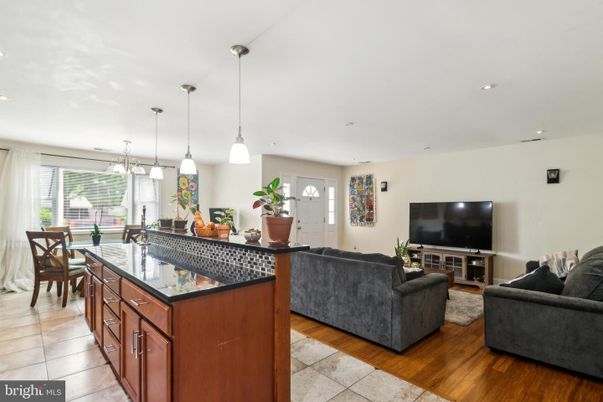 Dining room, Interior, Kitchen, Living room, Pendant Lights, Recessed Lighting, Wood Texture Flooring
