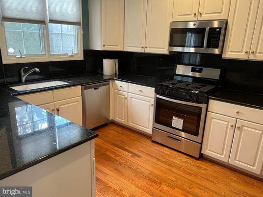 Interior, Kitchen, Stainless Steel Appliances, Wood Texture Flooring