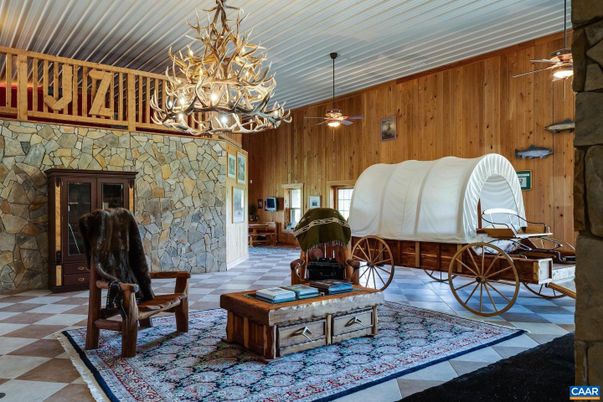 Chandelier, Interior, Stone Walls, Wooden Walls