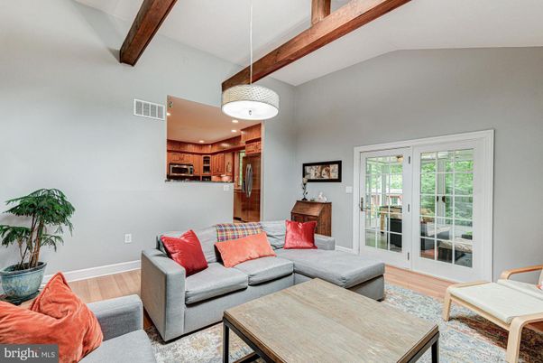Interior, Kitchen, Living room, Pendant Lights, Wooden Beams, Wood Texture Flooring