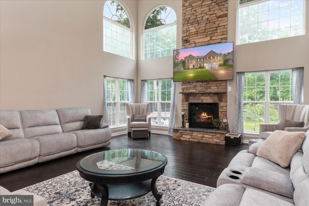 Fireplace, Interior, Living room, Stone Walls, Wood Texture Flooring