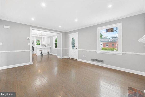 Empty room, Interior, Kitchen, Recessed Lighting, Wood Texture Flooring