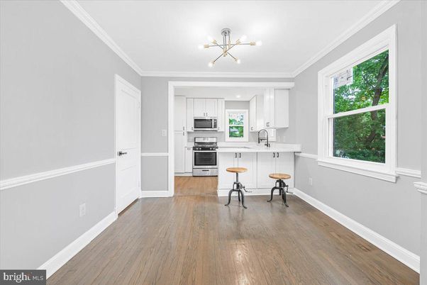 Interior, Kitchen, Pendant Lights, Stainless Steel Appliances, Wood Texture Flooring