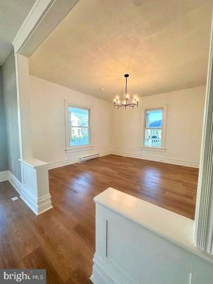 Chandelier, Empty room, Interior, Wood Texture Flooring