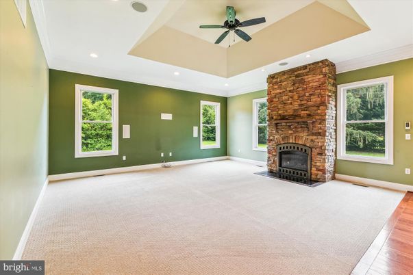 Empty room, Fireplace, Interior, Recessed Lighting