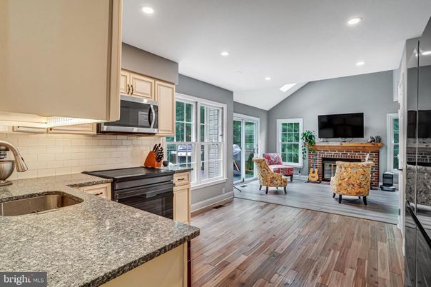 Fireplace, Interior, Recessed Lighting, Wood Texture Flooring
