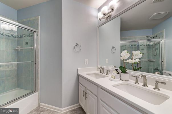 Bathroom, Dual Sink Vanities, Glass Shower, Interior