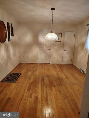 Empty room, Interior, Pendant Lights, Wood Texture Flooring