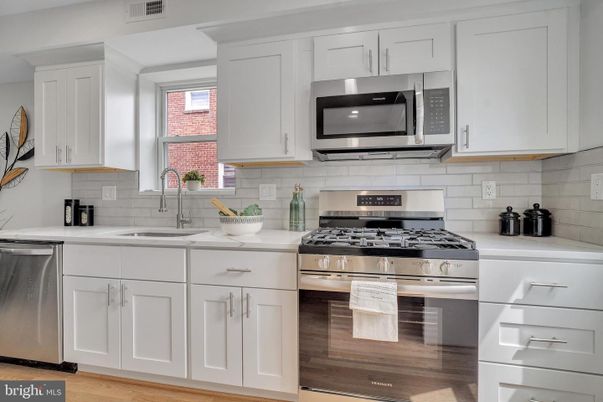 Interior, Kitchen, Stainless Steel Appliances, Wood Texture Flooring