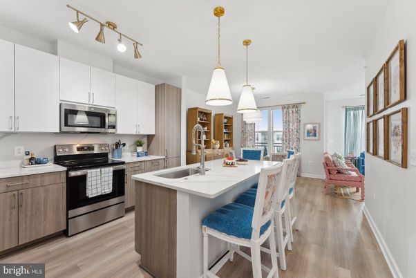 Interior, Kitchen, Pendant Lights, Stainless Steel Appliances, Wood Texture Flooring