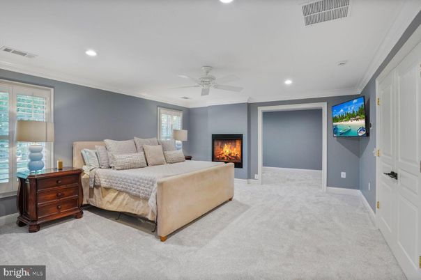 Bedroom, Fireplace, Interior, Recessed Lighting