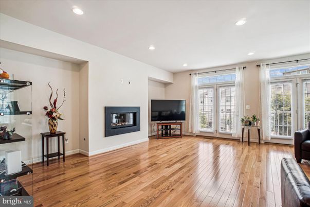 Fireplace, Interior, Recessed Lighting, Wood Texture Flooring