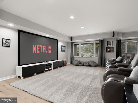 Home Theatre Room, Interior, Projection Screen, Recessed Lighting, Theatre Room, Wood Texture Flooring