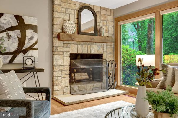 Fireplace, Interior, Stone Walls, Wood Texture Flooring
