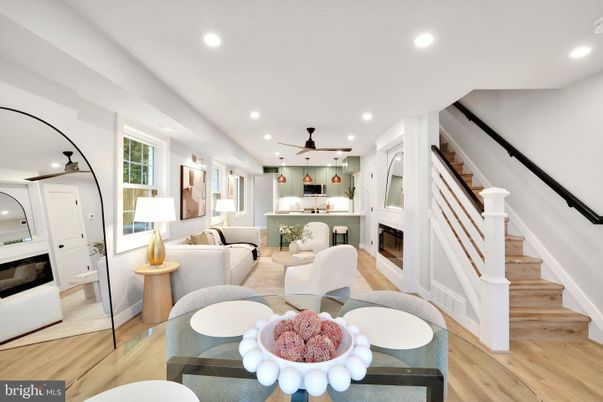 Fireplace, Interior, Living room, Pendant Lights, Recessed Lighting, Wood Texture Flooring