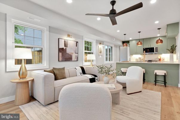 Interior, Kitchen, Living room, Pendant Lights, Recessed Lighting, Wood Texture Flooring