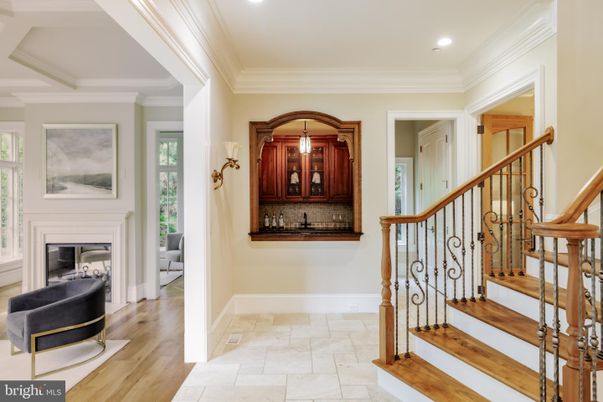 Fireplace, Interior, Pendant Lights, Recessed Lighting, Wood Texture Flooring
