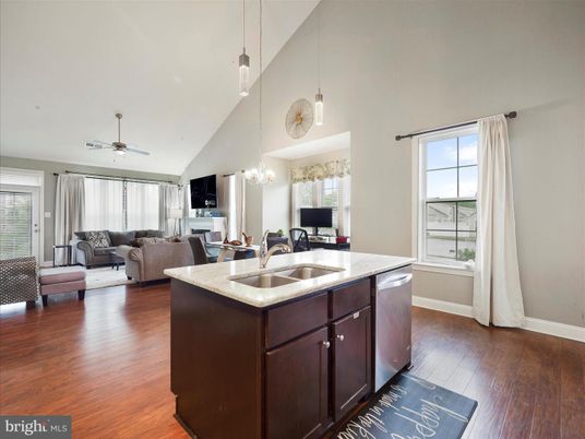 Dining room, Interior, Kitchen, Living room, Pendant Lights, Wood Texture Flooring