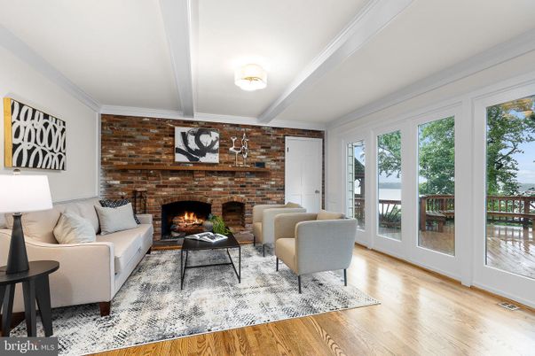 Fireplace, Interior, Living room, Stone Walls, Wood Texture Flooring