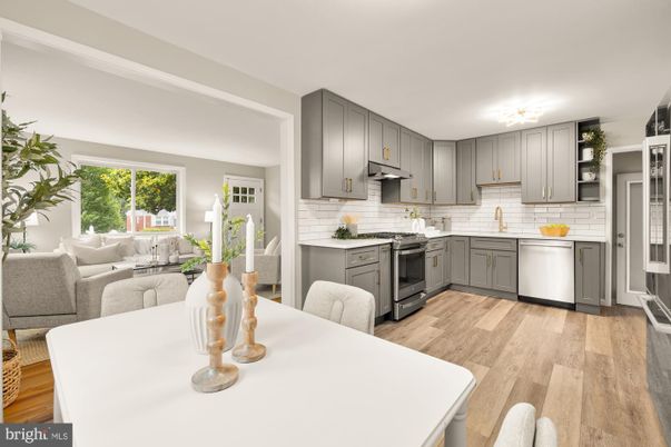 Interior, Kitchen, Living room, Stainless Steel Appliances, Wood Texture Flooring