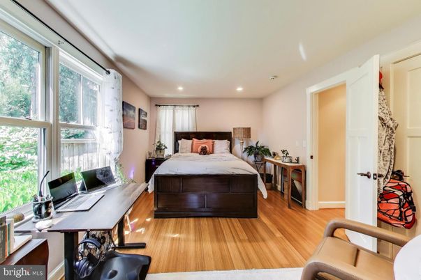 Bedroom, Home Office, Interior, Recessed Lighting, Wood Texture Flooring