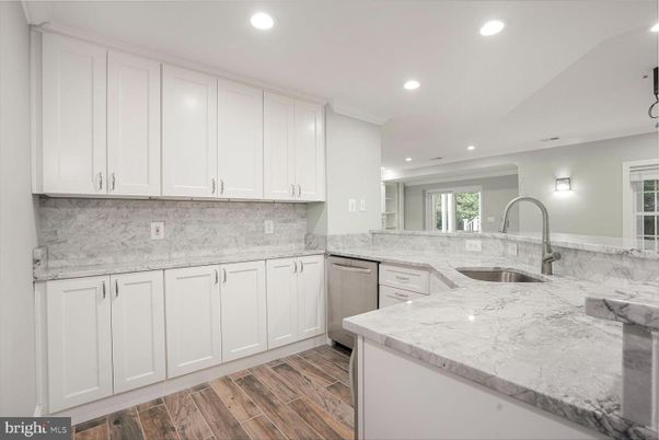 Interior, Kitchen, Recessed Lighting, Wood Texture Flooring