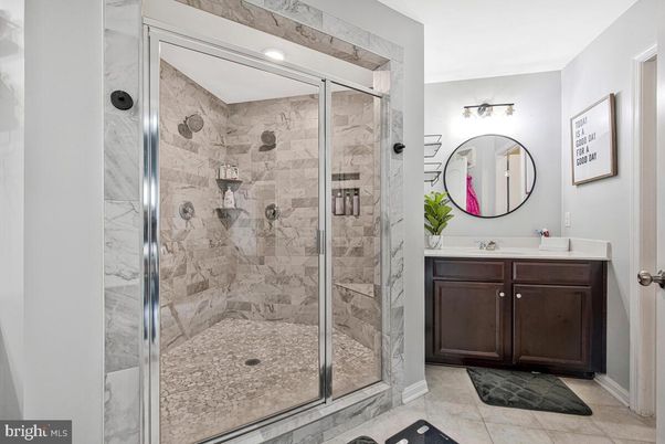 Bathroom, Glass Shower, Interior, Marble Walls