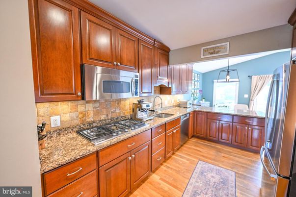 Interior, Kitchen, Pendant Lights, Stainless Steel Appliances, Wood Texture Flooring