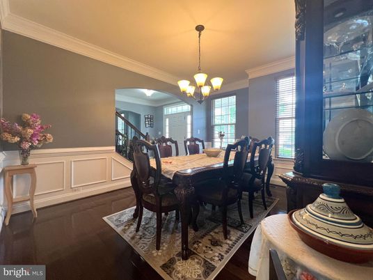 Chandelier, Dining room, Interior, Wood Texture Flooring