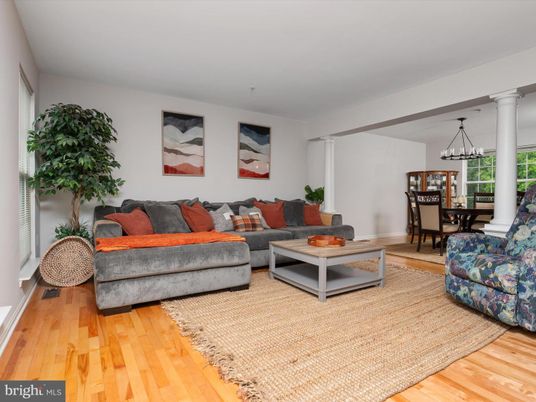 Dining room, Interior, Living room, Pendant Lights, Wood Texture Flooring