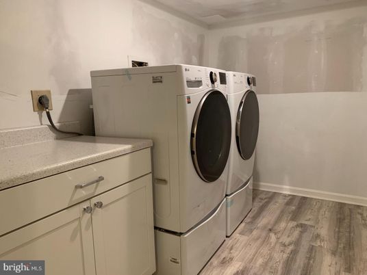 Interior, Washer, Wood Texture Flooring