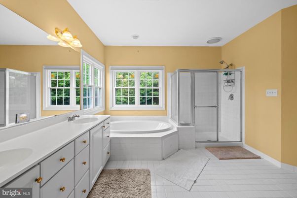 Bathroom, Dual Sink Vanities, Glass Shower, Interior