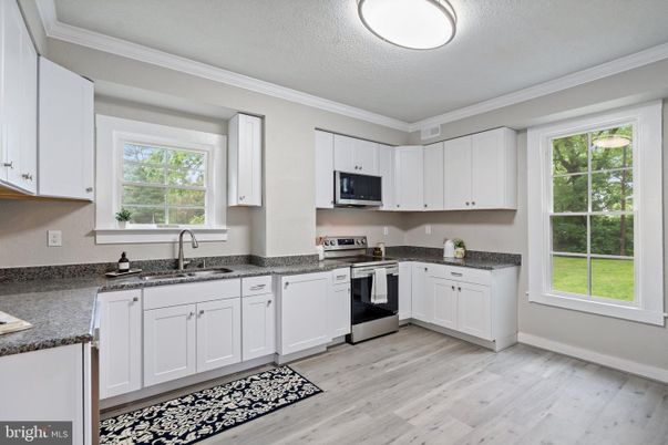 Interior, Kitchen, Stainless Steel Appliances, Wood Texture Flooring