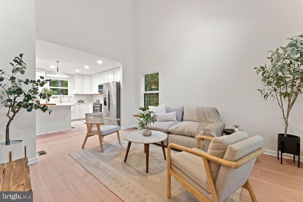 Interior, Kitchen, Living room, Pendant Lights, Recessed Lighting, Stainless Steel Appliances, Wood Texture Flooring