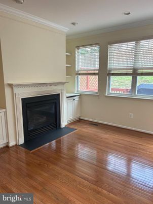 Empty room, Fireplace, Interior, Recessed Lighting, Wood Texture Flooring