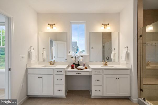 Bathroom, Dual Sink Vanities, Glass Shower, Interior