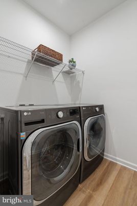 Interior, Washer, Wood Texture Flooring