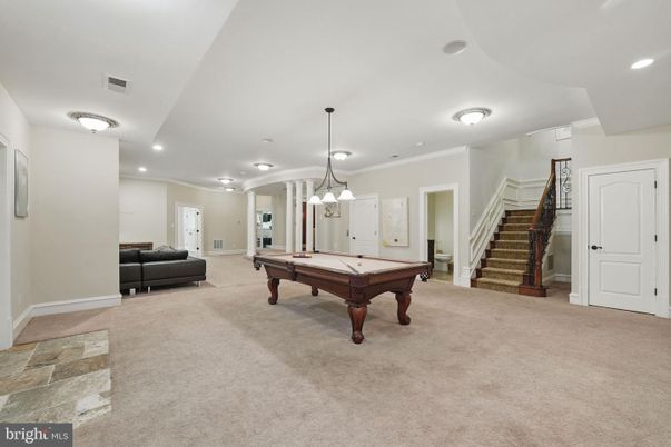Billiard Table, Game Room, Interior, Pendant Lights, Recessed Lighting