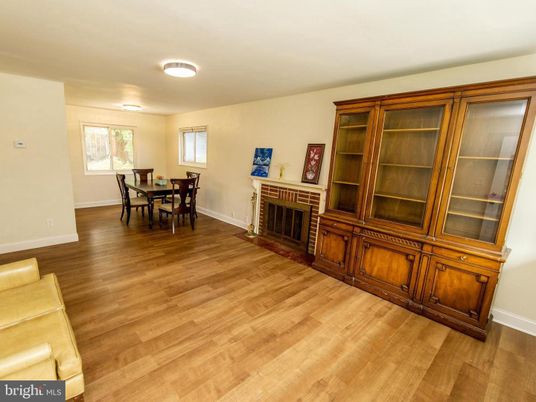 Dining room, Fireplace, Interior, Wood Texture Flooring