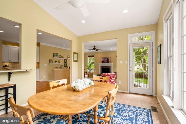 Dining room, Fireplace, Interior, Recessed Lighting