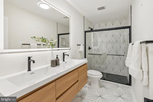 Bathroom, Dual Sink Vanities, Glass Shower, Interior, Marble