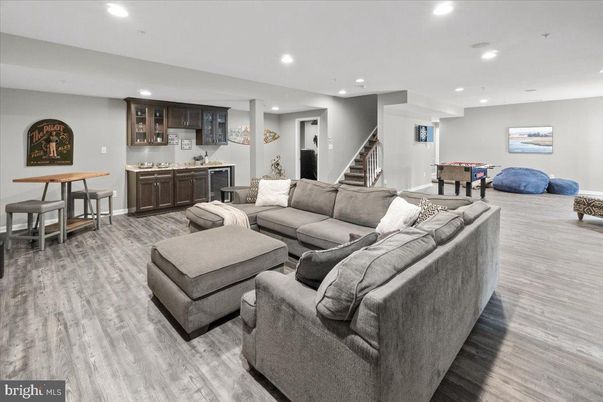 Interior, Kitchen, Living room, Recessed Lighting, Wood Texture Flooring