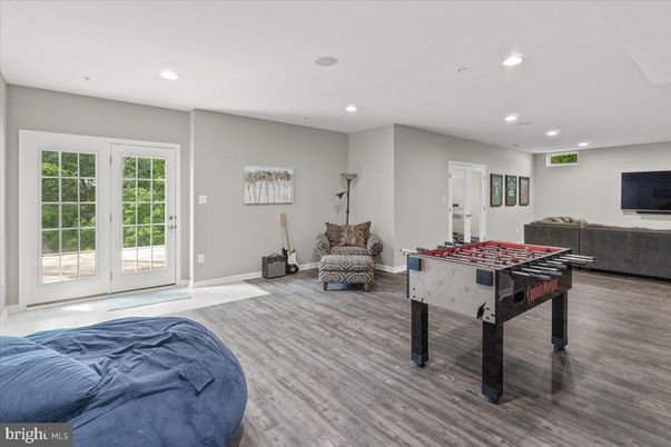 Game Room, Interior, Recessed Lighting, Wood Texture Flooring