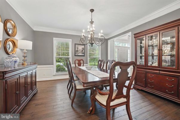 Chandelier, Dining room, Interior, Wood Texture Flooring